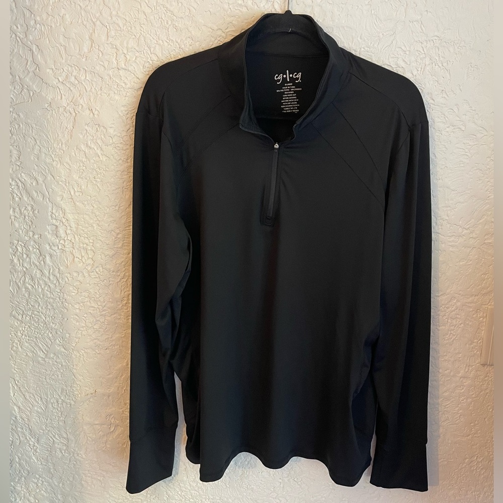 Black Quarter-Zip Lightweight Pullover